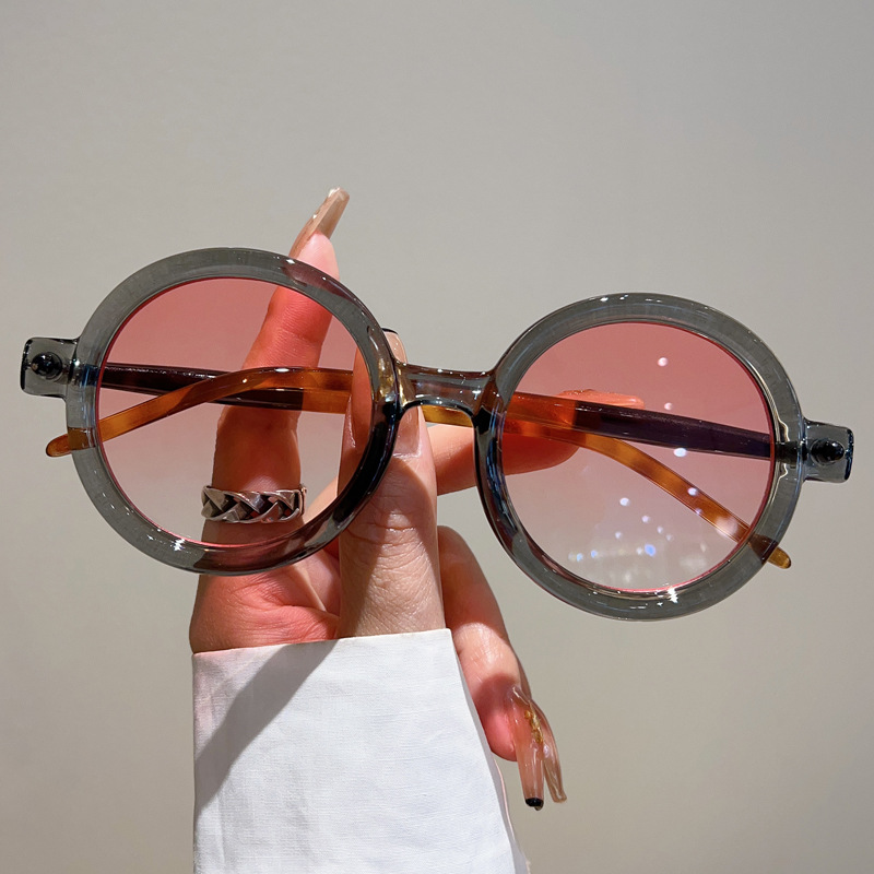 Picture of 2023 new retro literary tremolo with round frame sunglasses Europe and the United States anti-ultraviolet sunglasses cross-border wholesale