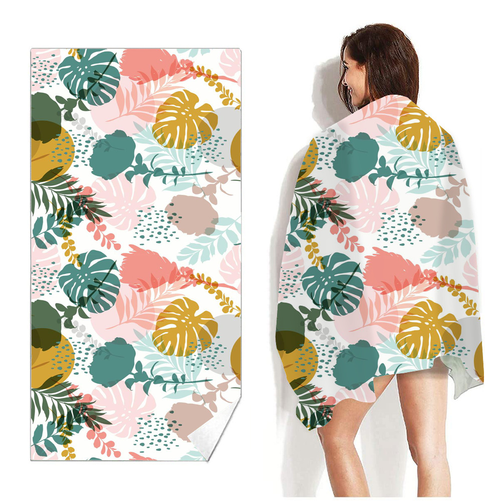 Picture of New Cross-Border Amazon European and American Double-Sided Velvet Quick-Drying Bath Towel Customizable Printed Towel Beach Swimming Beach Towel