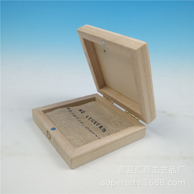 Manufacturer Wholesale Wooden Flip Magnet Power Gift Paulownia Box Mini Simple Simple Paulownia Box Packaging