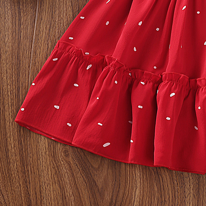 Picture of Girls dress explosions foreign trade children's clothing 2025 summer new western style wave point children's short sleeve princess skirt wholesale