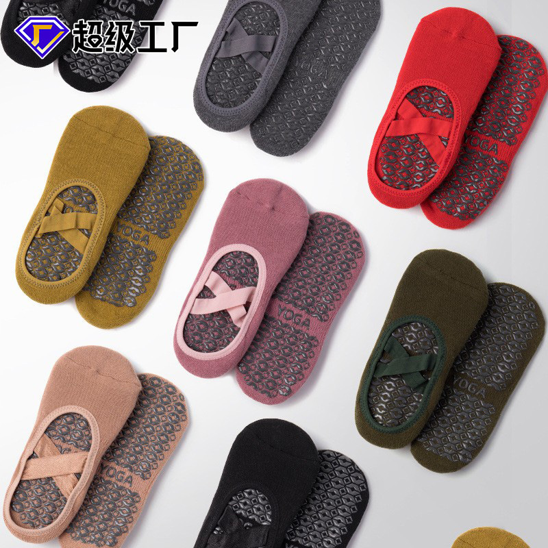 Foreign Trade Amazon Non-Slip Yoga Socks Wholesale Pilates Socks Floor Terry Thickened Cross Dance Sports Socks