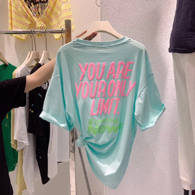 Ins Short-Sleeved T-Shirt for Women Summer 2025 New Korean Style Loose Casual Versatile Stereo Foam Letter Half-Sleeved Top