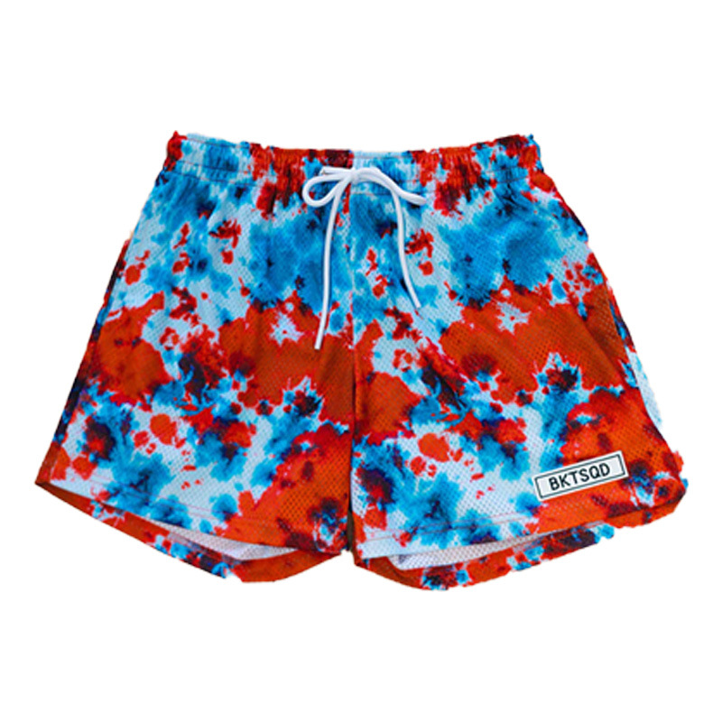 Summer New American BKTSQD Basketball Sports Shorts European and American Watercolor Wind Mesh Quick-drying but Knee Quad Pants