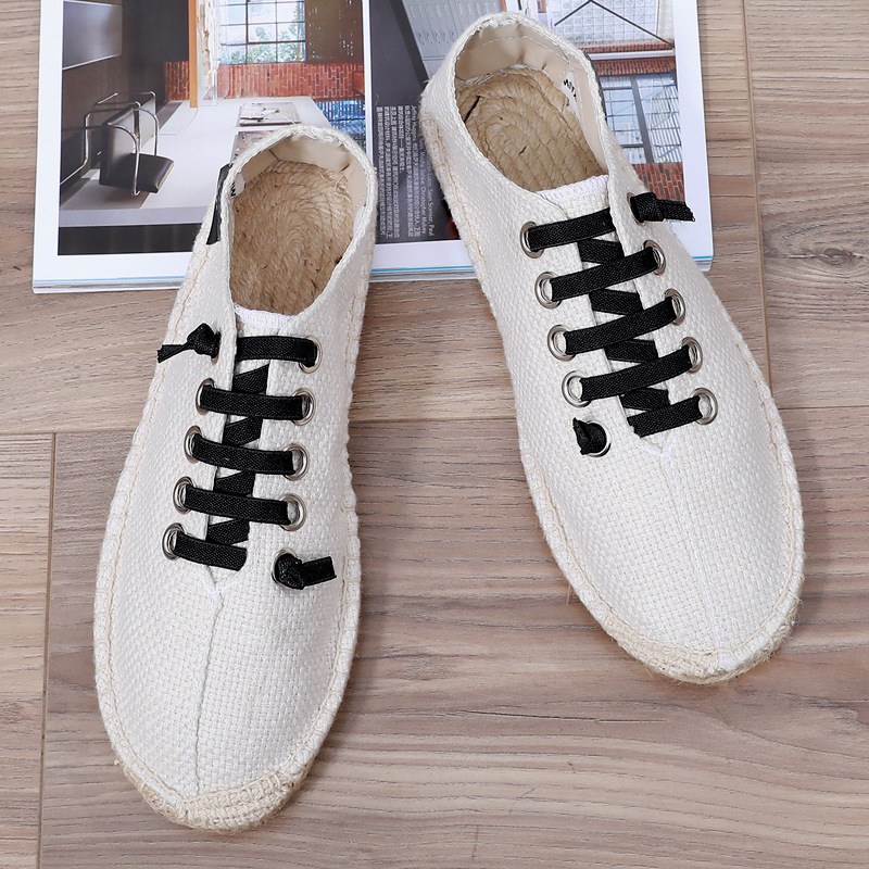 Picture of Linen Fisherman Shoes Summer Cloth Shoes Men's Soft Sole Men's Shoes Slip-on Chinese Style Men's Casual Beijing Canvas Shoes