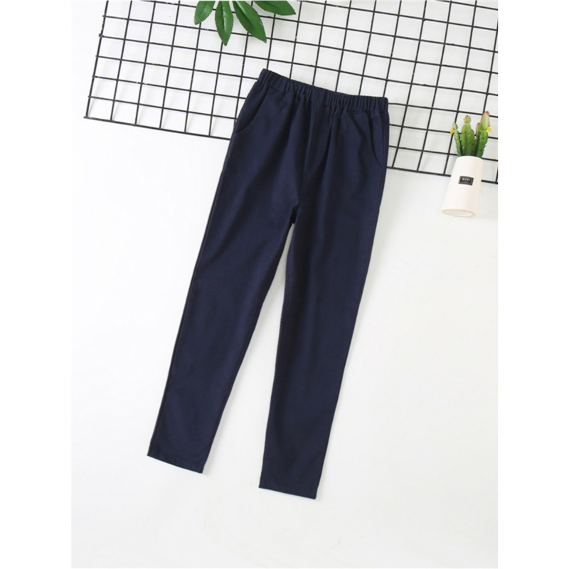 School Pants for Primary School Students Women's Elasto Waist Performance School Pants Men's and Children's Pants Spring and Autumn Pants Khakis navy blue Pants