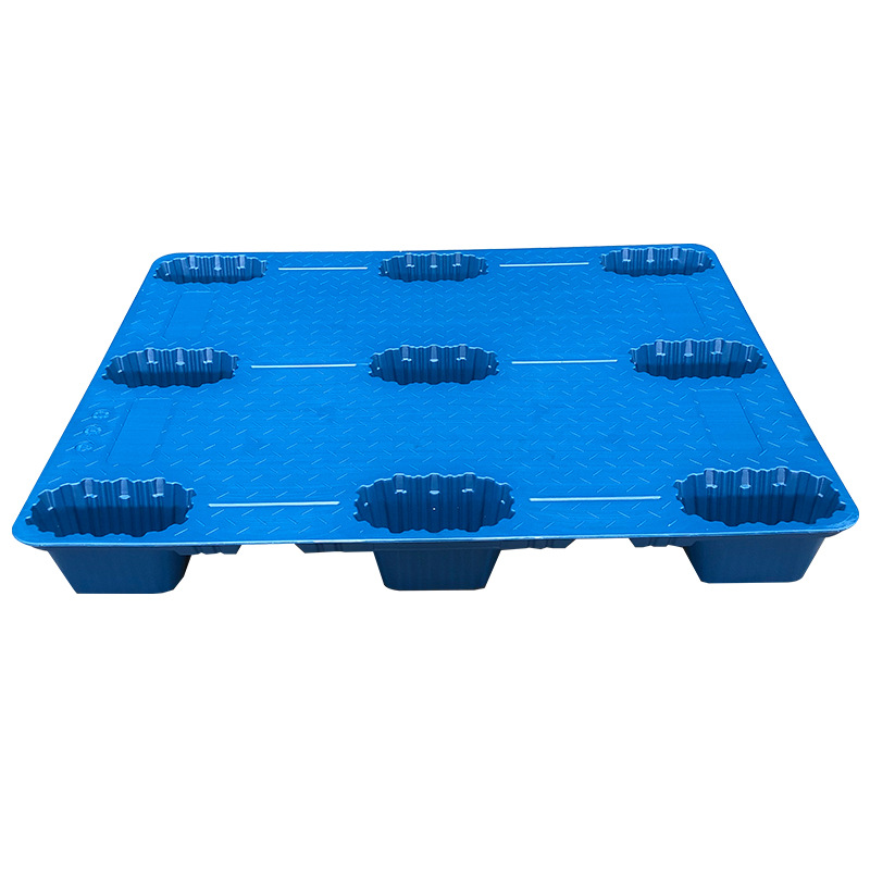 Direct supply of 1210-8.5kg blow-molded nine-leg pallet blue flat forklift plastic pallet ground cow floor board