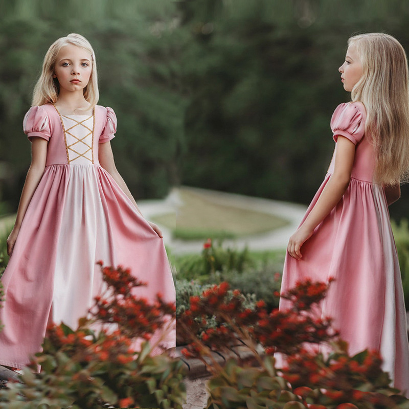 Picture of European and American Light Luxury Snow White Dress Princess Belle Dress Short Sleeve Princess Ello Long Boy Cross Border Hair