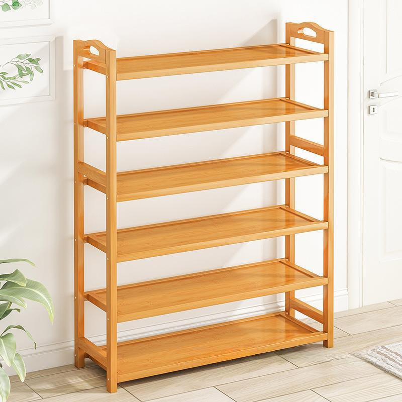Shoe rack home door simple entry against the wall Multi-layer Nanzhu shoe rack space-saving dustproof floor storage shoe cabinet