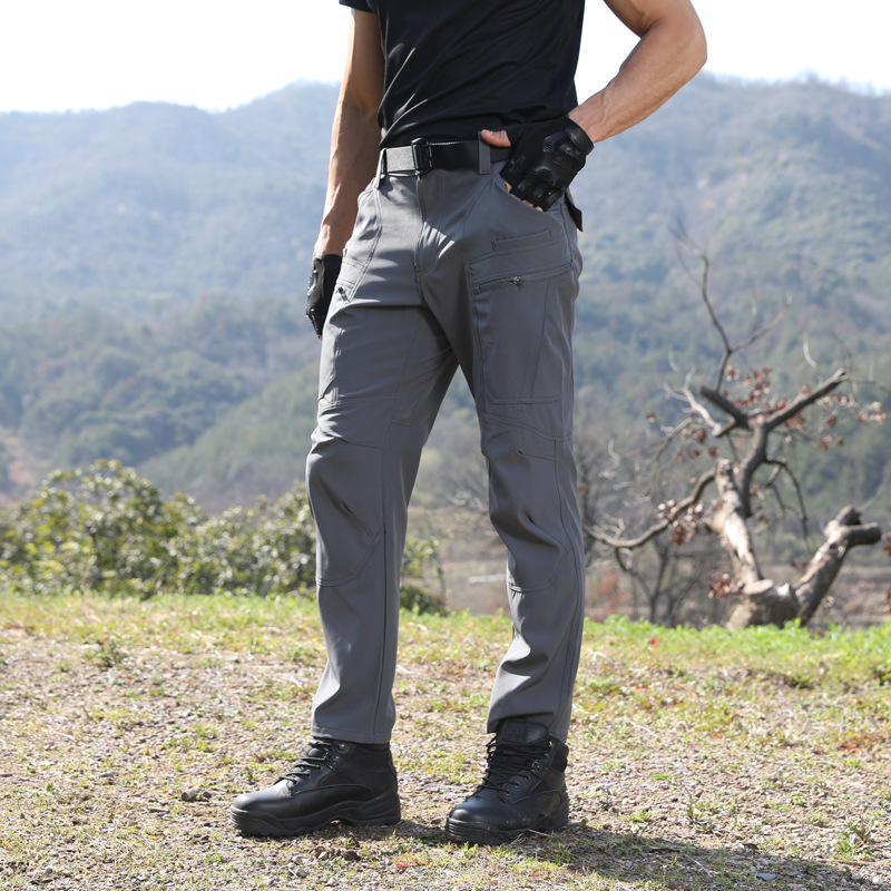 Autumn and Winter Outdoor Tactical Pants, Enhanced Version of Wear-Resistant Cargo Pants, Straight-Leg Fleece-Lined Training Pants