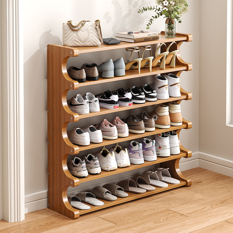 Simple Shoe Rack for Home Use, Wooden Multi-Layer Storage Shelf for Entrance, Dormitory, Rental Room, Bamboo Shoe Cabinet