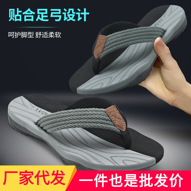 Picture of 2025 Cross-border New Style Neutral Soft Sole Flip Flops Fashion Outer Wear Men's Flip Flops Casual Beach Shoes Women