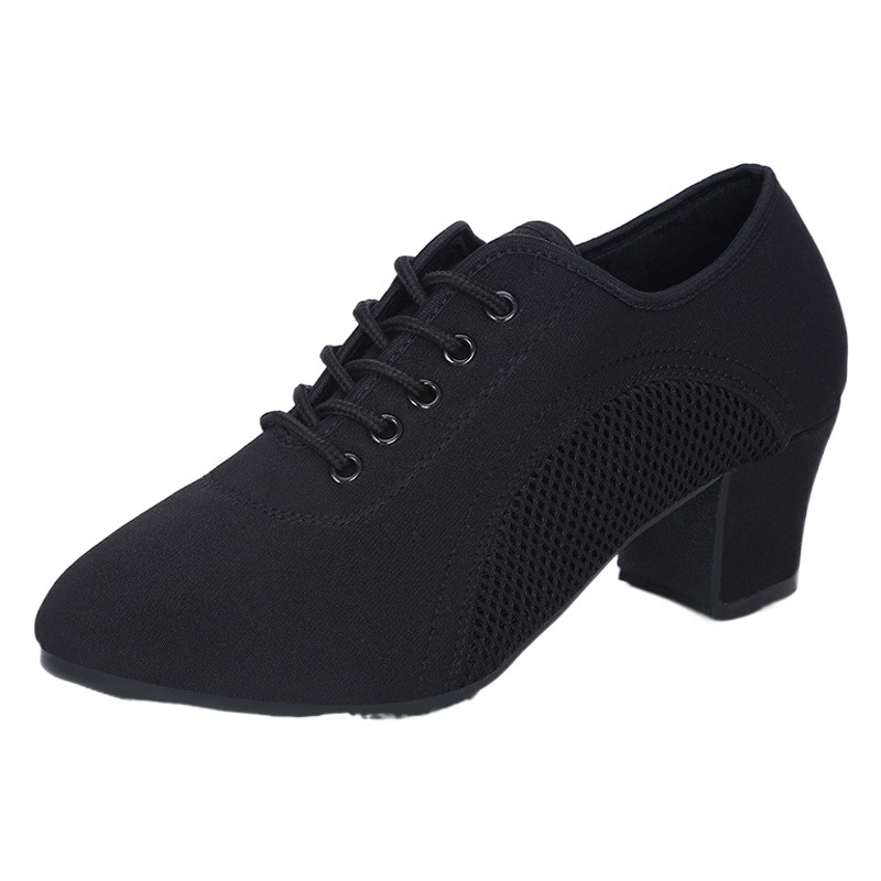 Latin Dance Shoes Female Adult Soft Sole Teacher Shoes Square Dance Dancing Shoes Slippers Dance Shoes Middle Heeled Ballroom Dance Four Seasons