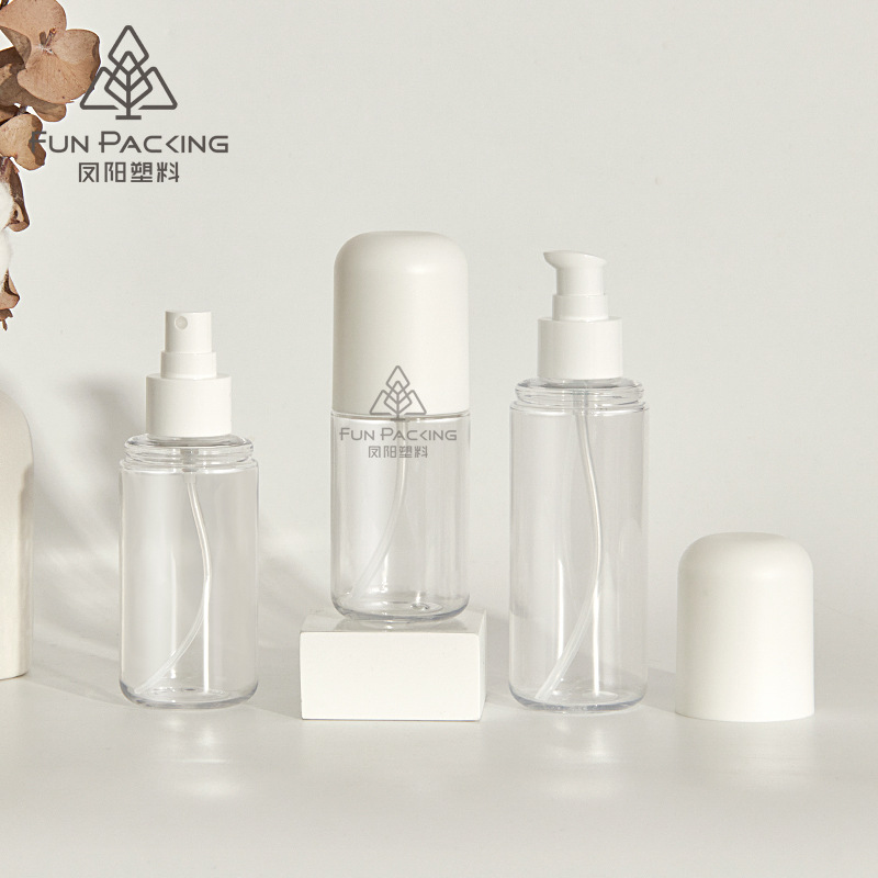 PET three-point full cover round bottom dome 24 teeth makeup long fine mist spray bottle 100ml 120ml 150ml