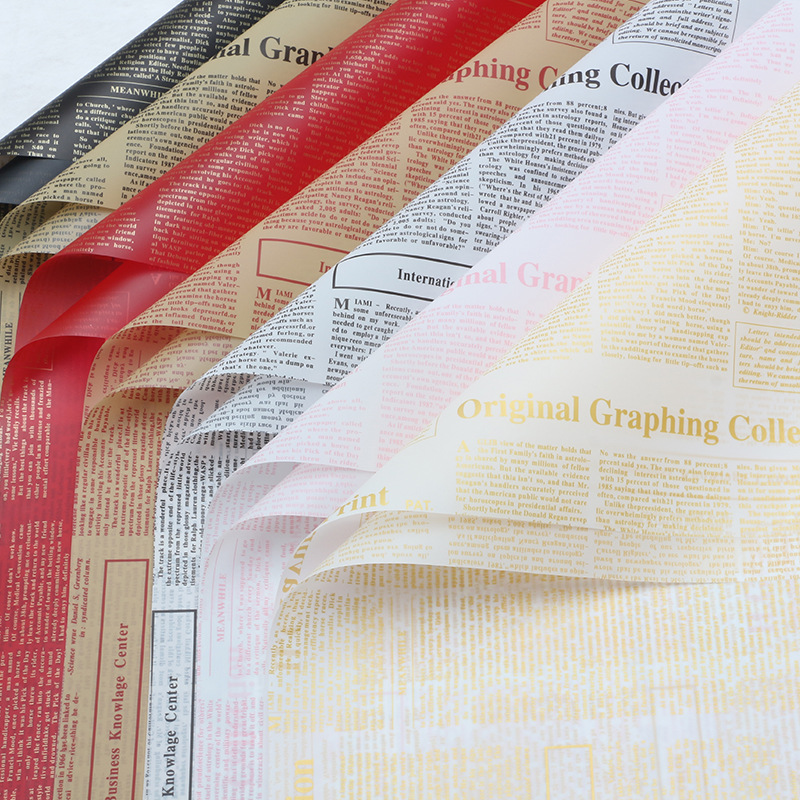 Hua Xi Han Bundle English Newspaper Flower Wrapping Paper Han Su Paper Fog Paper Translucent opp Waterproof Flower Shop Flower Art