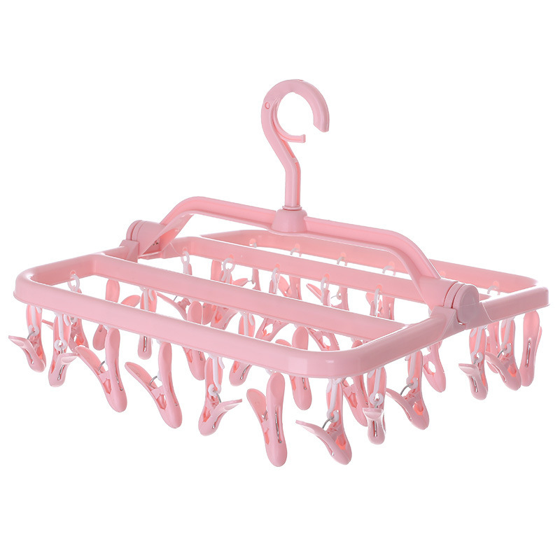 Picture of Adult windproof drying rack plastic 32 clip hanger children's socks baby multifunctional drying rack