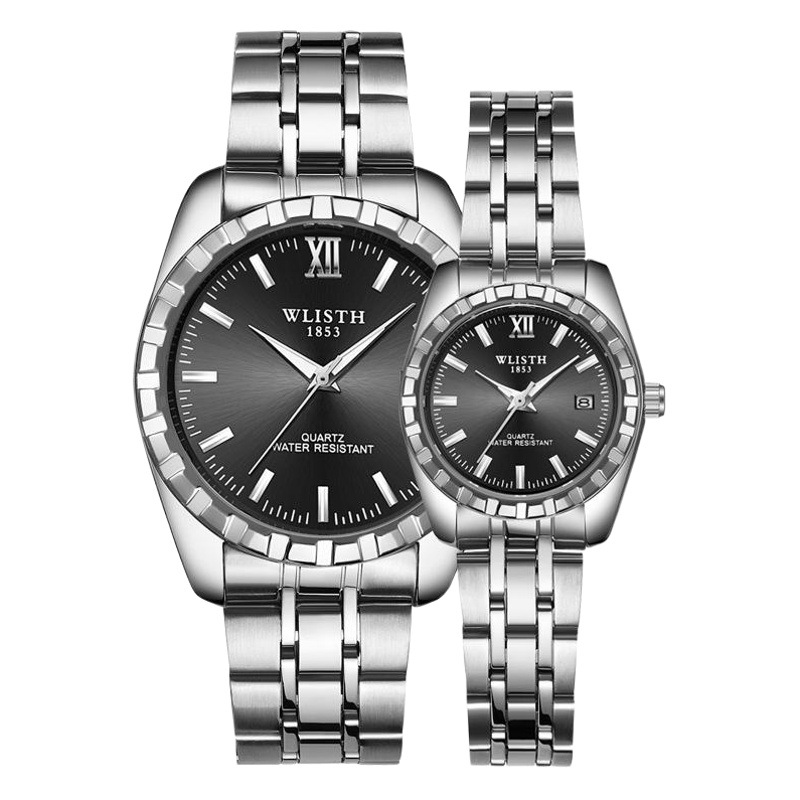 WLISTH Brand Watch Men's Couple Watch Waterproof Steel Band Watch Student Watch Men's Watch Women's Wholesale Hair