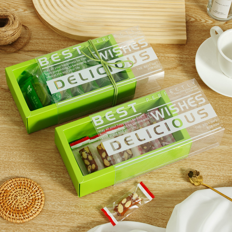 High-grade mung bean cake gift box sorbet Madeleine moon cake biscuits normal temperature cake portable transparent empty packaging box