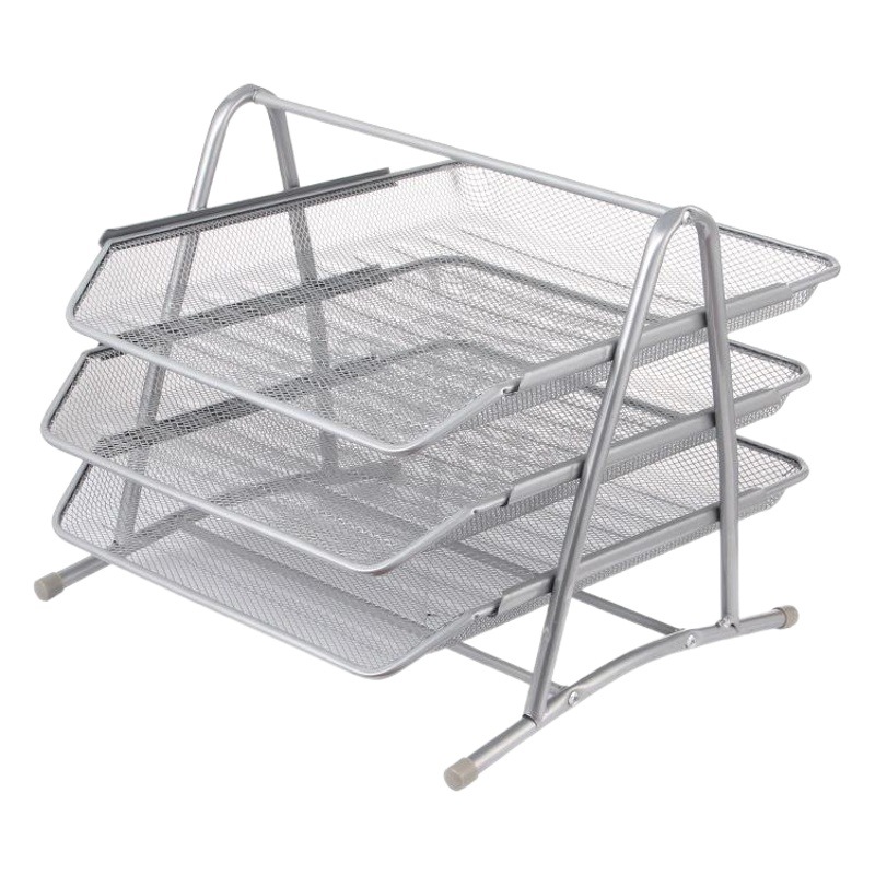 Wire mesh metal three-layer file rack data tray 9205 file tray creative anti-rust file holder