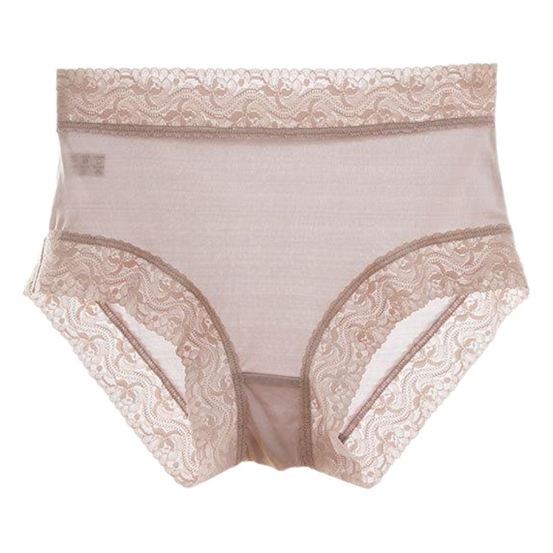 Tangge mulberry silk mid-waist underwear women's breathable comfortable lace hip seamless boxer underwear