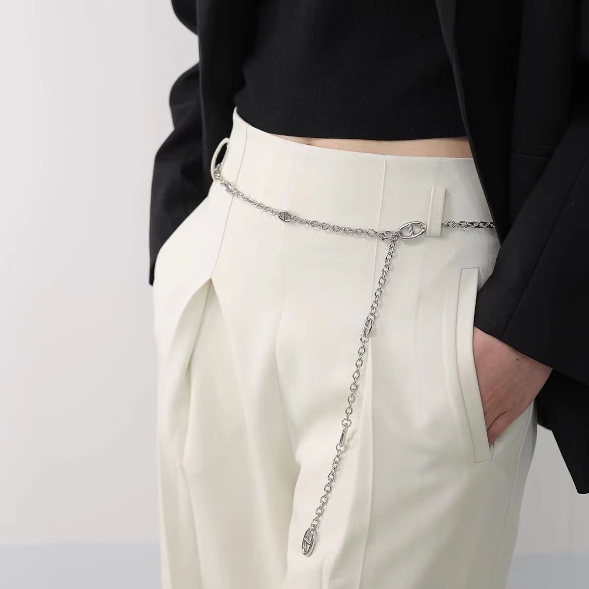 European and American Cross-border New Thin Waist Chain Small Fragrant Style Waist Decorative Chain with Skirt Metal Fashion Belt Wholesale