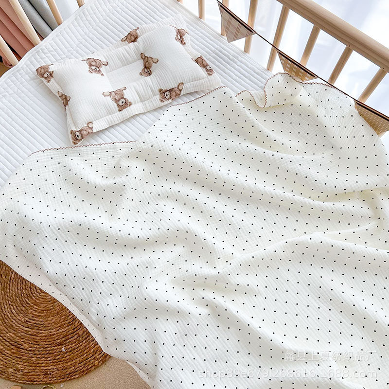 Picture of Baby's 2-layer Summer Thin Cotton Candy Quilt Baby's Air-conditioning Quilt Gauze Soft Summer Blanket Children's Towel Quilt