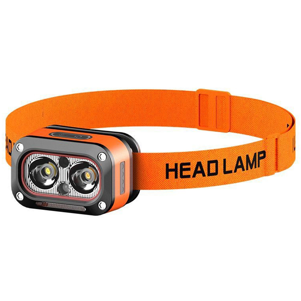 Cross-border new LED three light source induction headlight outdoor night riding fishing multi-function Type-C charging small headlight