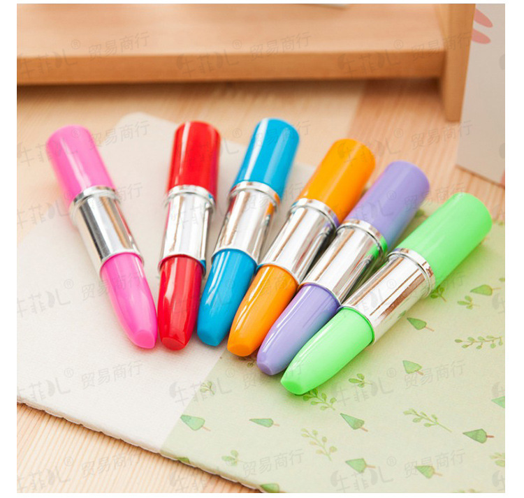 P-0151 creative stationery gift cute lipstick lipstick glossy advertising fixed ballpoint pen mixed batch