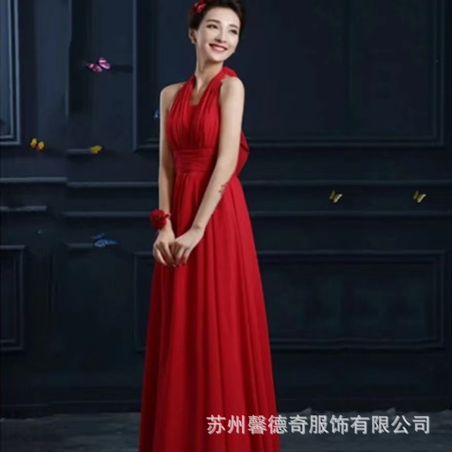 Picture of Bridesmaid Dress women's long fairy dress Korean style birthday banquet adult ceremony can be worn at ordinary times girlfriends Sisters Group dress
