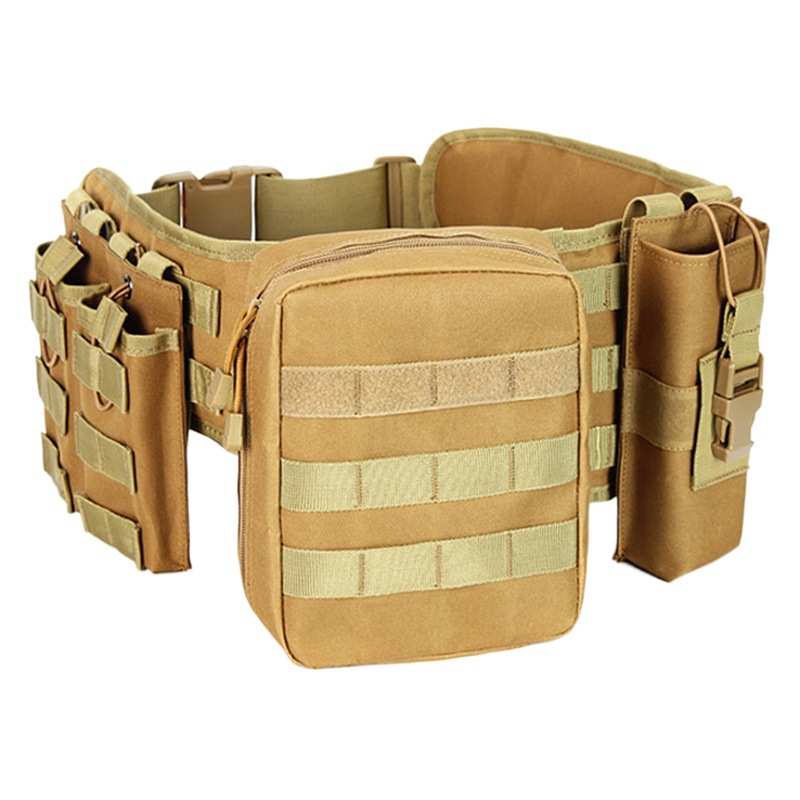Outdoor Tactical waist seal suit MOLLE camouflage Oxford cloth waterproof CS training belt removable hunting belt