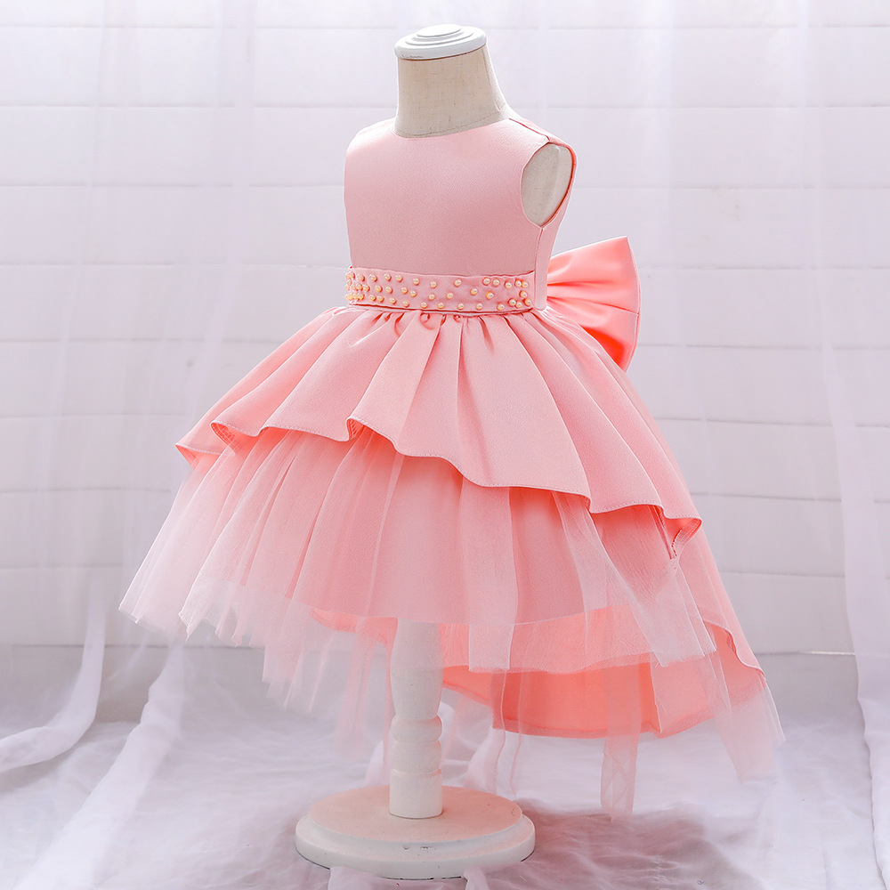 Cross-Border New Infant Flower Girl Birthday Children Princess Dress One-Year-Old Dress Tail Catwalk Dress One-Piece Drop Shipping