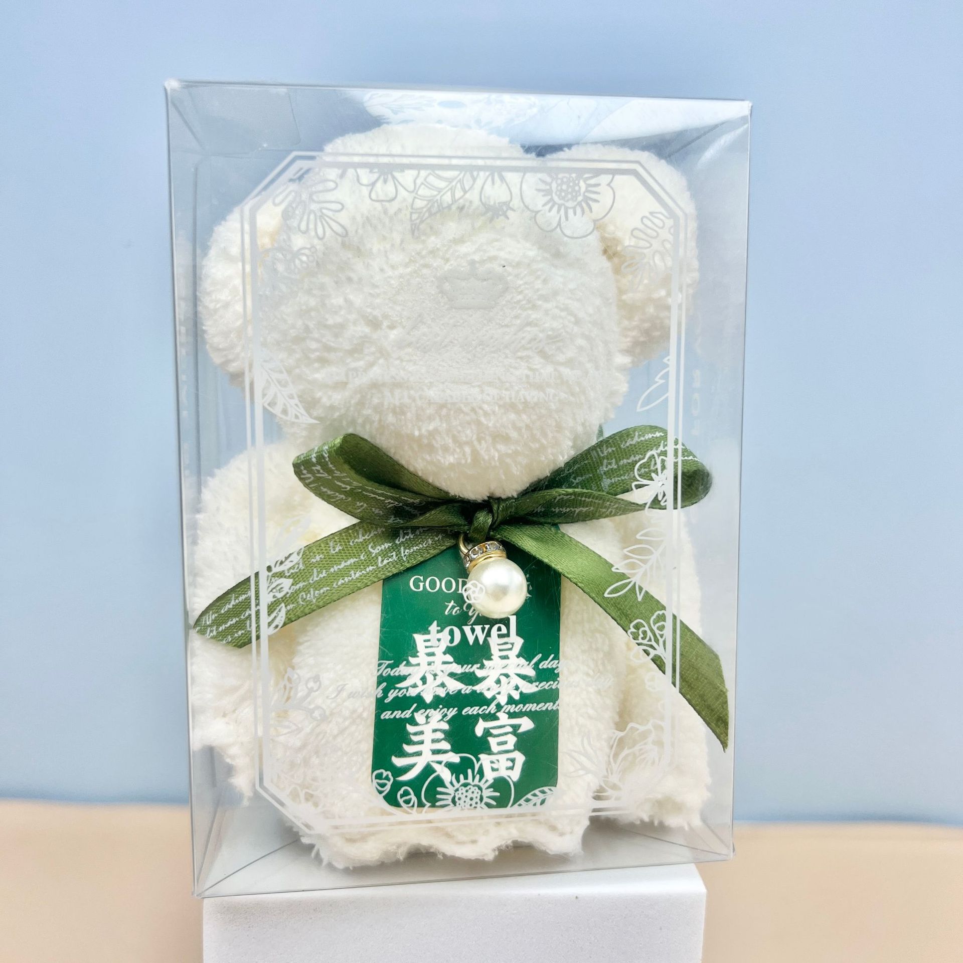 Picture of Hand gift towel bear shape square gift box with birthday gift company opening wedding shop creative small gifts