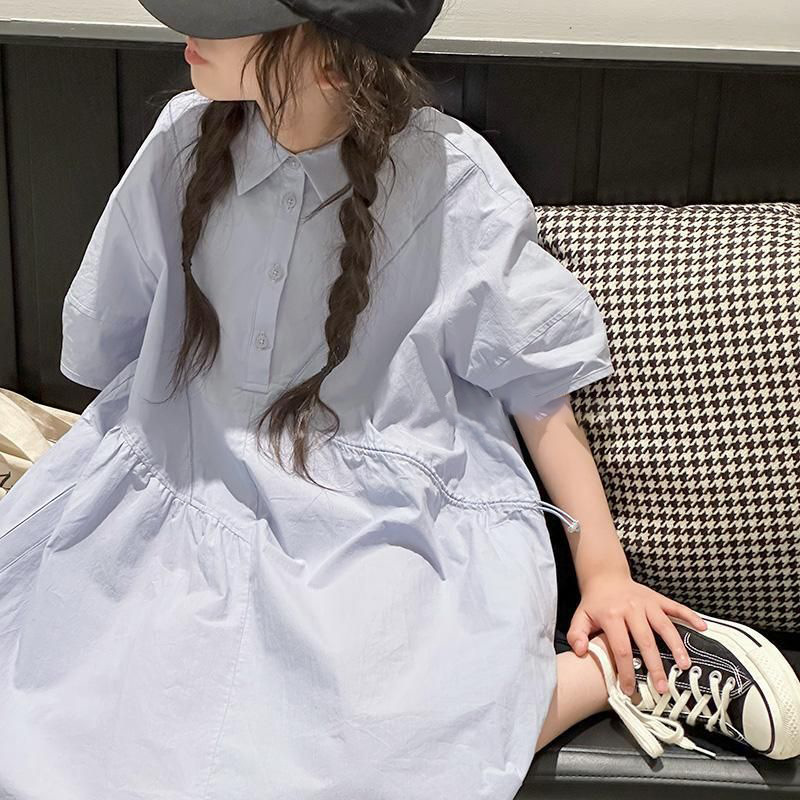 Children's clothing girls dress 2025 new summer children's skirt college style POLO shirt skirt tide