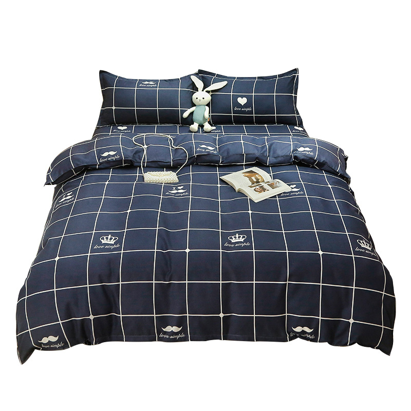 Picture of Four-Piece Brushed Skin-Friendly Thickened Duvet Cover Set, Student Dormitory Three-Piece Quilt Set, Suitable for All Seasons, Internet Celebrity Hot Item
