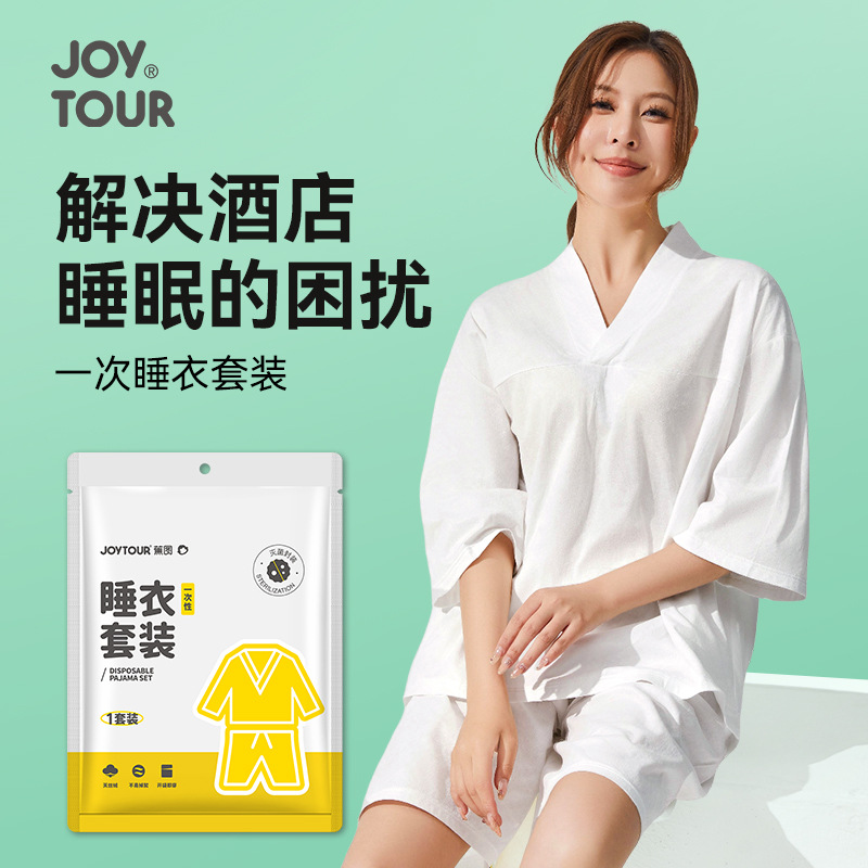 Picture of Disposable Pajamas, No-Wash Business Trip Hotel Supplies, Disposable No-Wash Bathrobes, No-Wash Disposable Steaming Clothes
