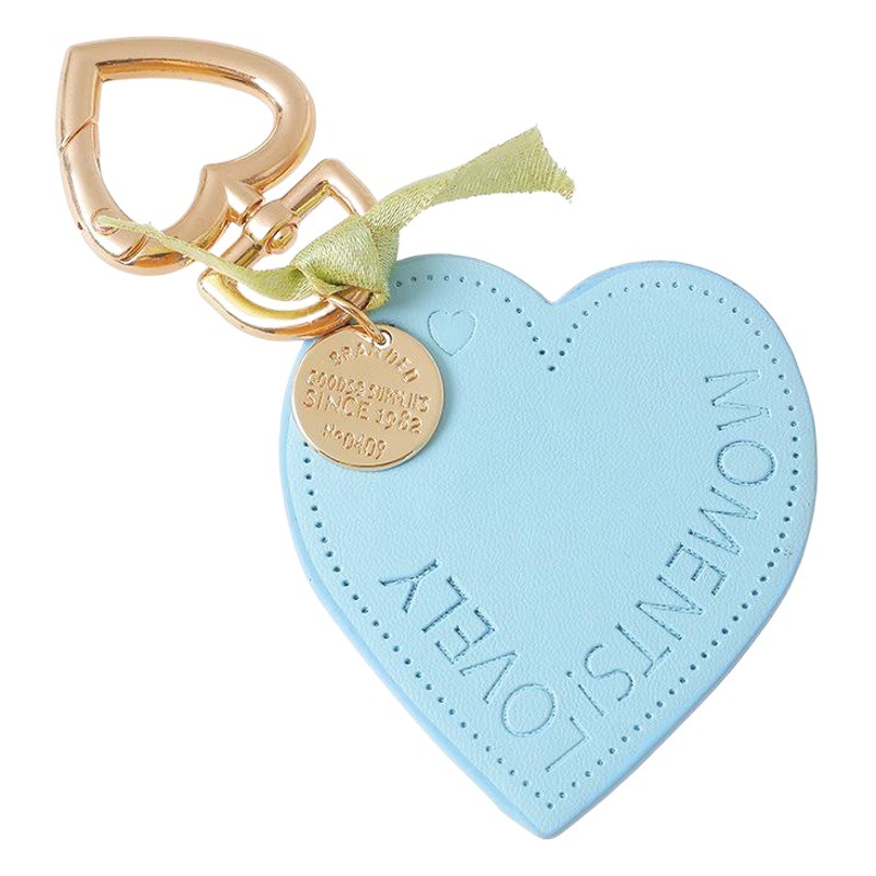 Ins Korean Heart Leather Keychain Heart-Shaped Car Keychain Chain Men and Women Couple Backpack Bag Pendant Pendant
