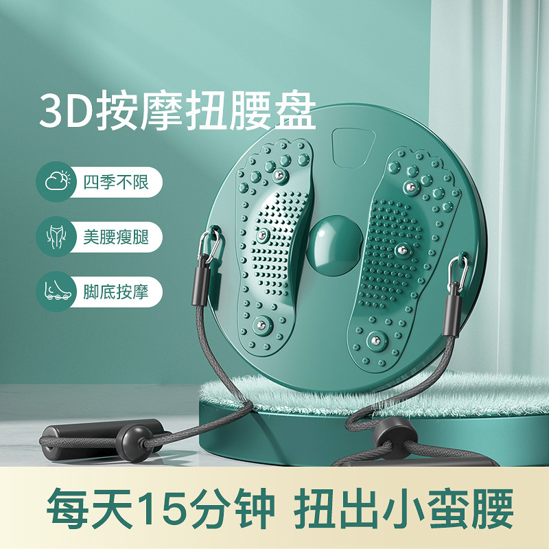 Cross-Border Temu Labeling and Delivery Magnet Massage Waist Twisting Disc Home Sports Fitness Equipment Waist Exercise Twisting Machine