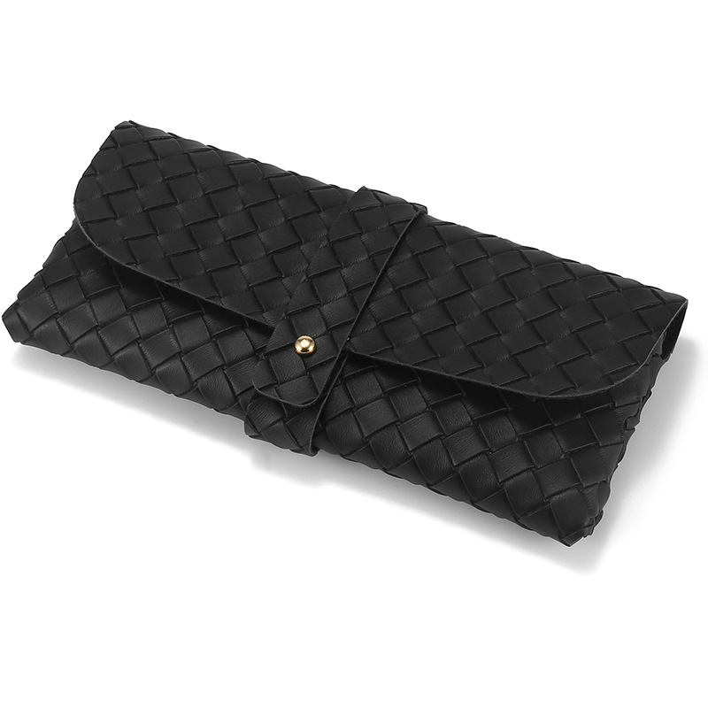 Picture of Glasses case black leather glasses case PVC nail buckle soft bag sunglasses case sunglasses case printable LOGO batch