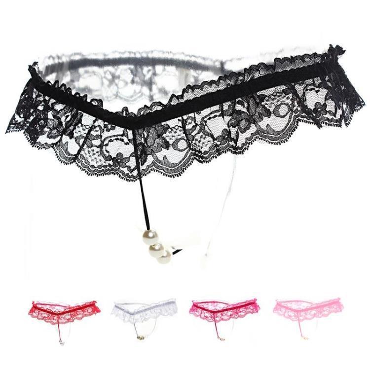 Picture of Sexy Exposed Pp Lace Women's T-Pants/Thong Pearl Intimates Massage Sexy Intimates Open Intimates T1