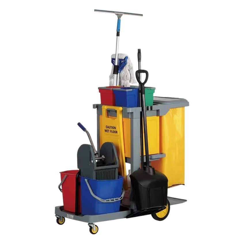 Picture of Baiyun Cleaning Cart, Cleaning Cart, Multi-Functional Trolley, Hotel Room Special Tool Cart, Property Linen Sanitary Cart
