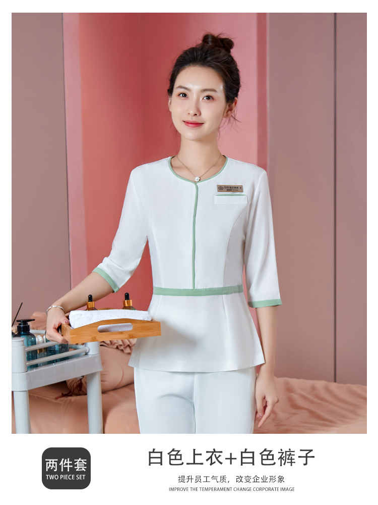 Picture of High-end beauty salon beautician work clothes female temperament suit spa health salon foot bath pedicure shop technician work clothes