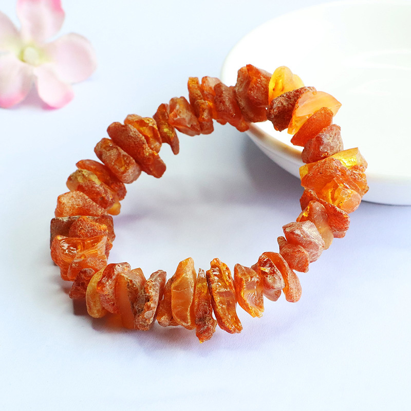 Picture of Juanyu Natural Amber Raw Stone Bracelet Irregular Shape Bracelet Jewelry Wholesale Hp5062703