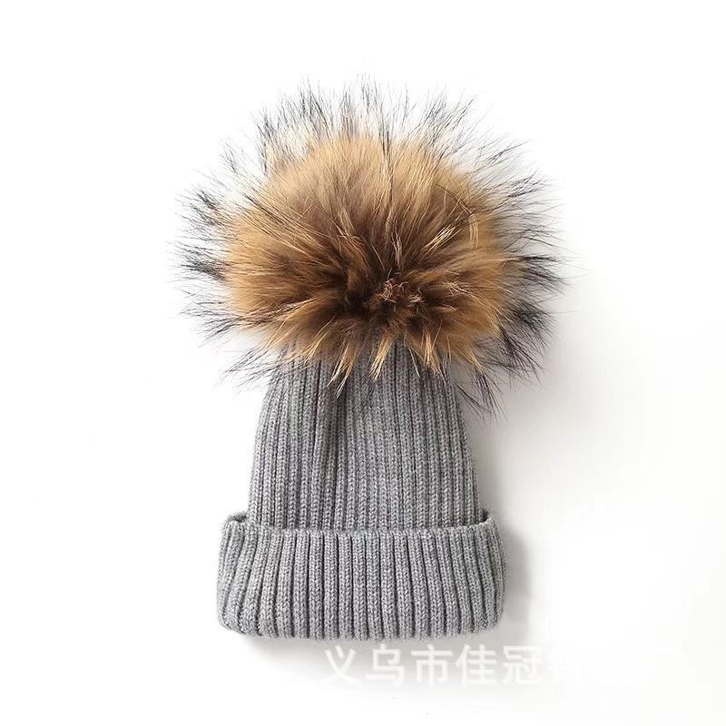 Baby Adult Parent-Child Hat Autumn and Winter Boys and Girls Neck Wool Hat 1-4 Years Old Baby Hat