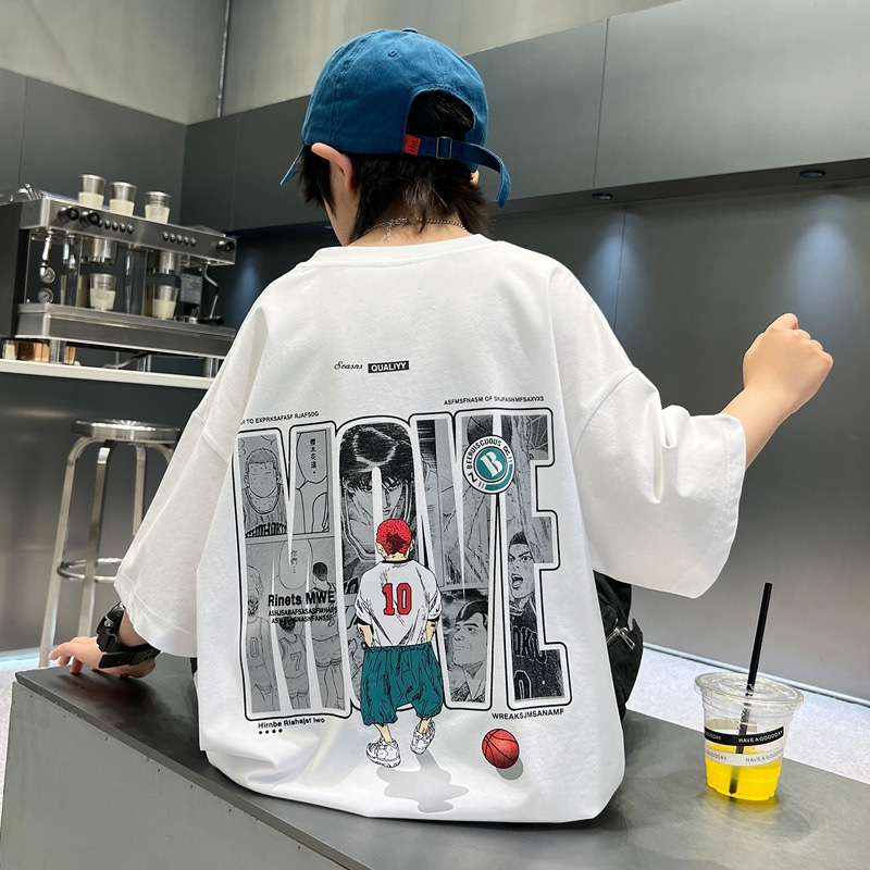 Children's Clothing Cotton Short-sleeved T-shirt Printed 2023 New Style Cotton Boys Short-sleeved Children's Top T-shirt Children's Clothing