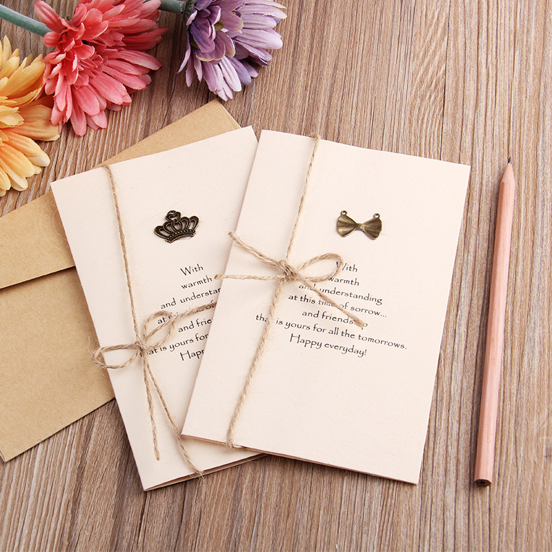 Picture of Creative Retro Greeting Card Metal DIY Handmade Foldableing Holiday Blessing Vow Card Wholesale Teacher's Day Christmas