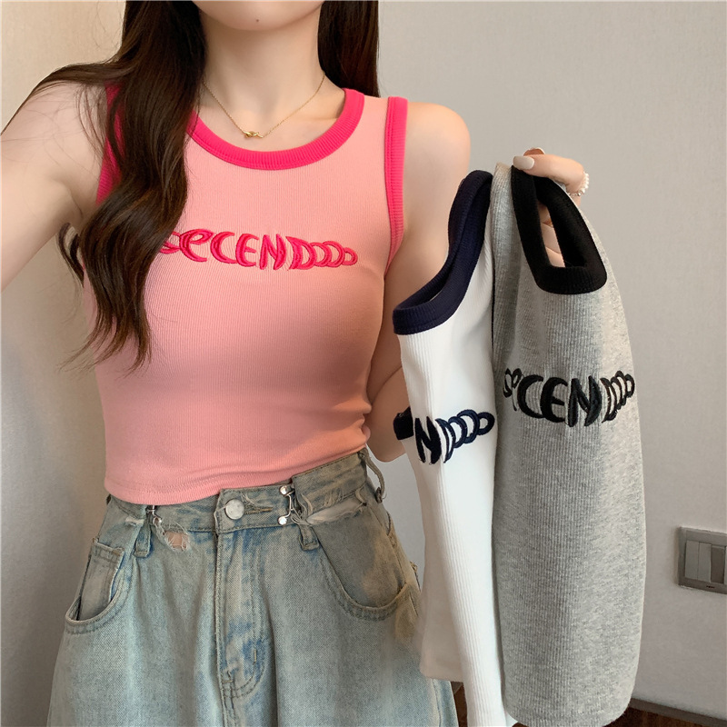 Picture of Camisole Women's Inner Wear 2025 Summer Short Style Navel-Baring Fashionable Slim Sexy Outer Wear Sleeveless Student Top Trendy