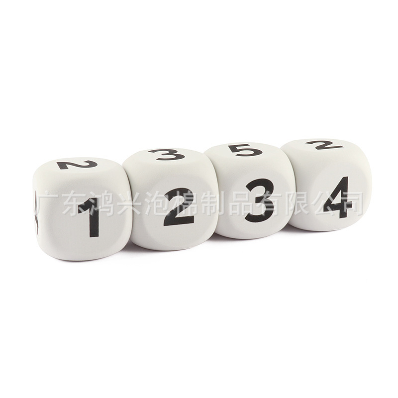 Factory wholesale EVA grinding foam dice eva color dice EVA toy sieve white version sticker EVA dice