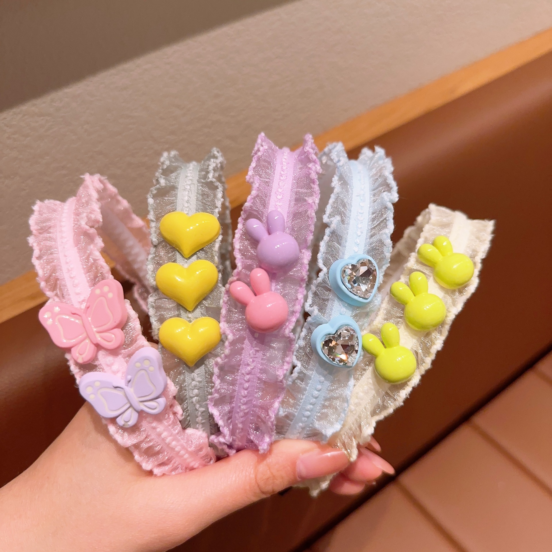 Cute Girl's Super Fairy Bow Hair Hoop Baby's Hair Non-Slip Headband Children's Love Hair Clip Headdress