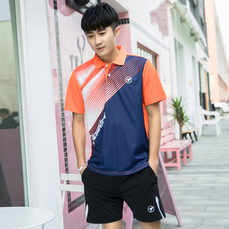 Picture of Badminton clothing men's suit women's running fitness sportswear short-sleeved T-shirt breathable quick-drying spring and summer one-piece delivery