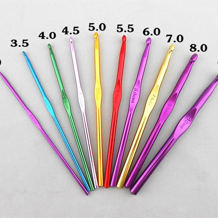 Aluminum Alloy Stainless Steel Crochet Hook Single Head Crochet 3.0-9.0 Crochet Doll Knitting Tools
