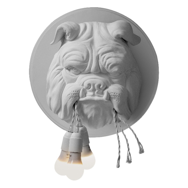 Scandinavian Animal Head Wall Lamp Living Room Dining Room Study Bedroom Personality Creative Designer Ktv Bulldog Led Light